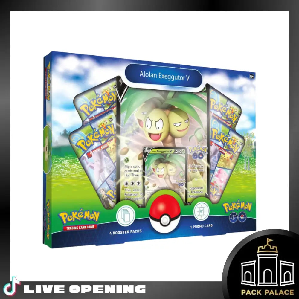Pokemon Go Collection Alolan Exeggutor V Box Cards Live Opening @Packpalace Card Games